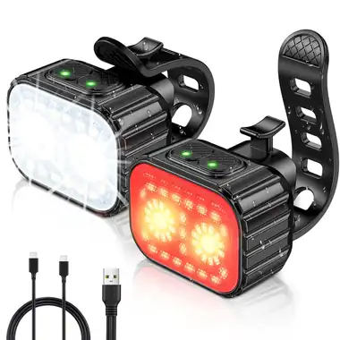 CIRYCASE, juego de luces delantera y trasera USB recargables