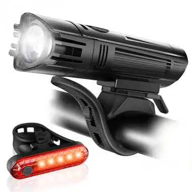 Ascher USB rechargeable front and rear light set